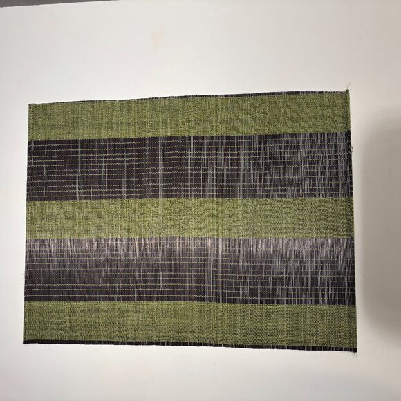 Set of 6 rollup Bamboo Placemats Green & Brown New in package - Picture 3 of 6